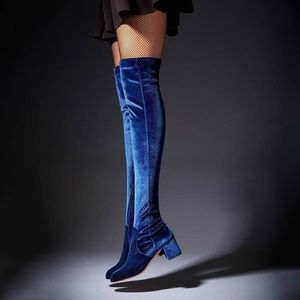 Aquazzura Essence 50 Velvet Over-the-knee Boots